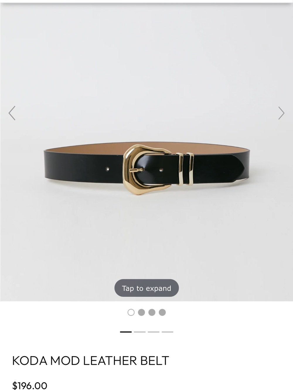 B-Low the Belt Koda Mod Black Leather Belt with Gold Buckle